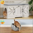 thumbnail image 4 of VEANERWOOD Farmhouse Cat Box Litter Enclosure with Cushion, Flip Top Hidden Cat Litter Box Furniture, White, 4 of 7