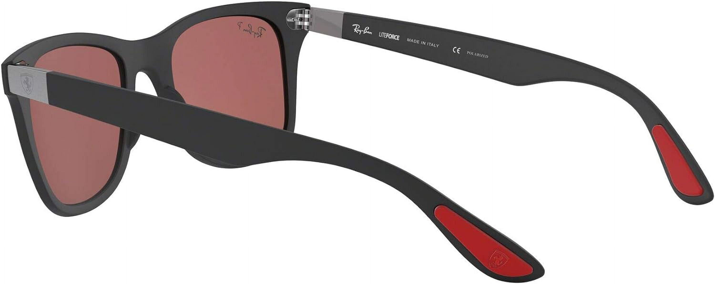 Ray Ban Scuderia Ferrari Polarized Silver Mirror Chromance Square Men's Sunglasses RB4195M F602H2 52
