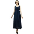 thumbnail image 5 of Bimba Women's Long Maxi Cotton Beach Dress Drawstring Waist Strappy Resort Dresses, 5 of 9