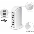 thumbnail image 4 of Adaptateur Secteur Tour USB 6 Ports Station de Charge Intelligente IC Tech avec Charge Rapide 2.1 pour Téléphone, Tablettes, et Plus, 4 of 7