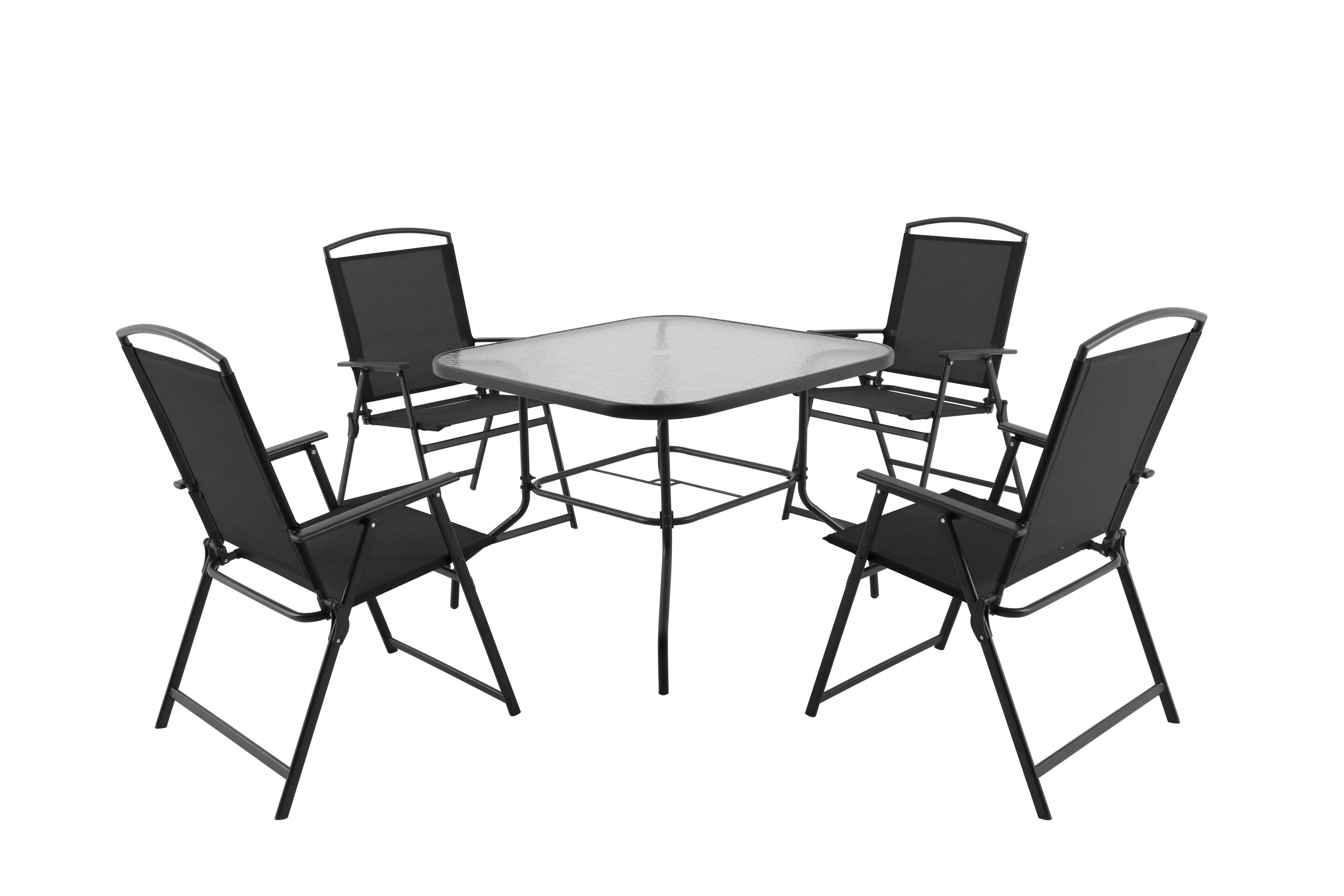 Mainstays Heritage Park Outdoor Patio 5 Piece Dining Set, 4 person seating, Black - image 5 of 10