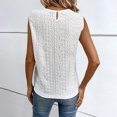 thumbnail image 7 of Women's Camisole Tank Top Fashion Solid Color Lace Collar Stitching Crochet Tank Top Crew-neck Tank Top Women’s Camisole 2025 White XL, 7 of 7
