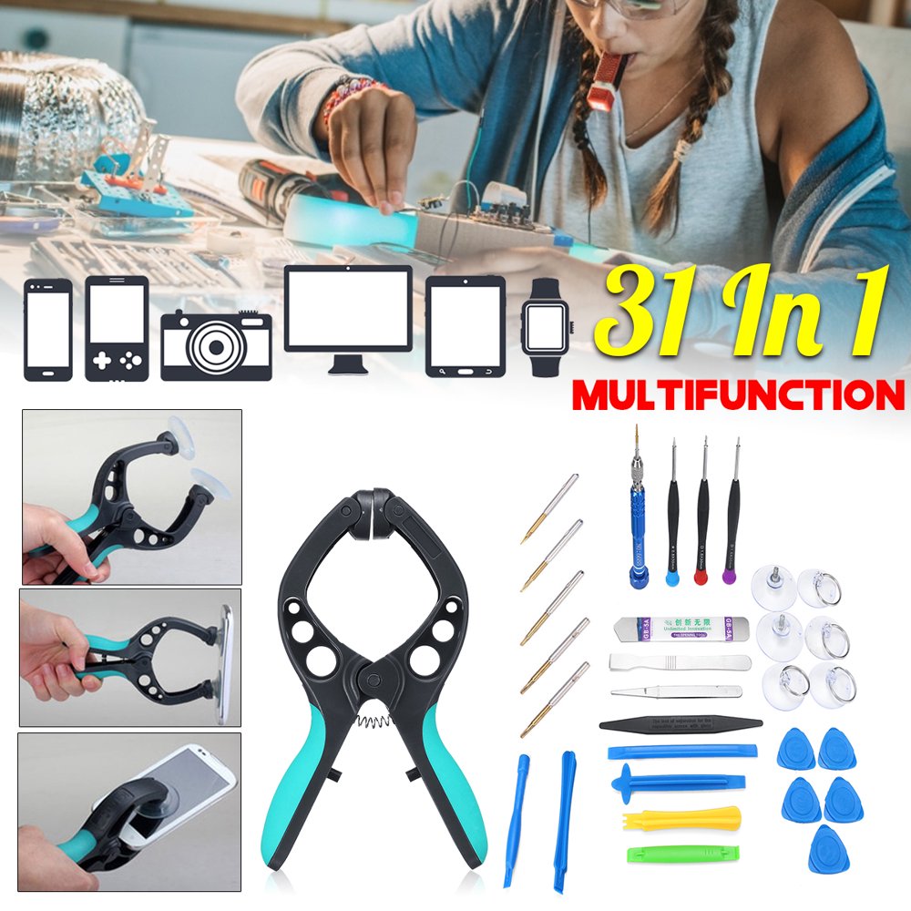 31In1 Mobile Phone Screen LCD Opening Repair Tool Kit Screwdriver 