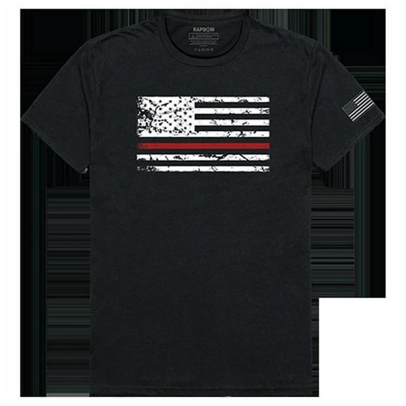 Thin Red Line Flag Tactical Graphics Tee, Black - 2X