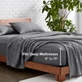 thumbnail image 6 of Bare Home Premium 1800 Collection 5-Piece Bed Sheet Set, Split California King, Heathered Gray, 6 of 10