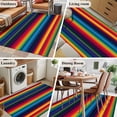 thumbnail image 5 of 3'x5' Area Rugs, Mexico Striped Indoor Outdoor Area Rug for Living Room Bedroom, Geometric Boho Red Orange Blue Green Washable Bathroom Rugs Kitchen Floor Carpet Mats Home Decor Aesthetic, 5 of 8