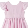thumbnail image 6 of BLTIBY Girls Cute Summer Cotton Dress Flutter Ruffle Sleeve Dresses Casual High Waisted A Line Flowy Beach Sundress Pink 2-3 Years, 6 of 7