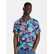 Lilo & Stitch Men's and Big Men's Graphic Button-Up Shirt, Sizes XS-5XL