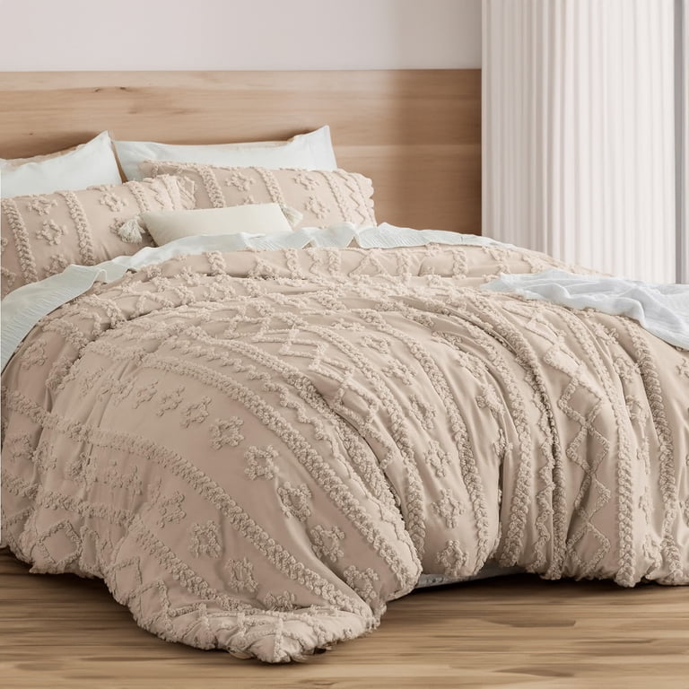 Boho Comforter Set Bedsure King Size - Tufted Embroidery Farmhouse ...