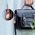 thumbnail image 3 of Nakedcellphone Vegan Leather Series Compatible with Apple AirTag, Key Ring Skin Case Cover Keychain Locator Chain Holder - Brown, 3 of 7