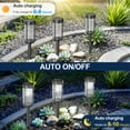 thumbnail image 6 of 10 Pack Solar Lights for Outside Walkway Pathway Yard Garden Lawn Outdoor Waterproof Decorative Contemporary Landscape Lighting. (Cool White, 10), 6 of 7