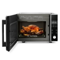 Uten 24L Microwave Ovens Hot Air Oven, Digital Touchscreen Stainless Steel Oven, 1800W Max, Silver