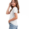 thumbnail image 2 of Girls Sparkly Sequin Top Short Sleeve Round Neck Glitter T-Shirt Summer Casual Concert Party Disco Blouse, 2 of 6
