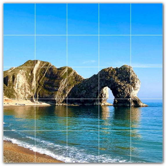 Picture-Tiles.com: Beach Ceramic Tile Wall Mural WAL500051-55M. 30"W x 30"H using (25) 6" x 6" Ceramic Tiles-Satin Finish