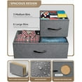 thumbnail image 5 of ZXNYH Dresser with 9 Drawers - Furniture Storage Chest Tower Unit for Bedroom, Hallway, Closet, Office Organization - Steel Frame, Wood Top, Easy Pull Fabric Bins (Gray/Black), 5 of 6