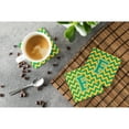 thumbnail image 3 of Letter F Chevron Green and Gold Foam Coaster Set of 4, 3 of 3