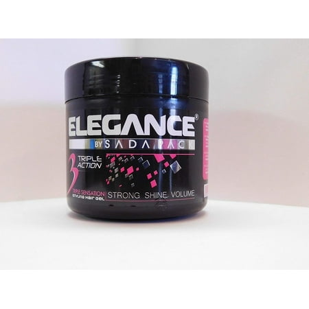 Elegance Triple Action Styling Hair Gel 250ml (Pink) By, Strong, Shine and Volume By