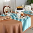 thumbnail image 5 of Table Runner 90 Inches Long for Kitchen Dining, Teal Striped Dresser Scarf Farmhouse, Dining Table Decorations for Wedding/Parties, Simple Art Vertical Stripe Farmhouse 13 x 90 In, 5 of 8