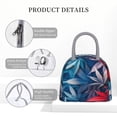 thumbnail image 4 of Balery Red And Blue Leaves Bolsa de Almuerzo para Mujeres, Caja de Almuerzo, Bolsa de Almuerzo Pequeña Impermeable, Tote de Almuerzo Reutilizable con Gran Capacidad, 4 of 6