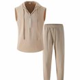 thumbnail image 4 of Stamzod Men's Clothing Sets 2 Piece Tracksuit Men Casual Quarter Zip Sleeveless Hoodies and Long Pants with Pocket Beach Vacation Outfits, 4 of 5