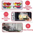 thumbnail image 3 of 10 Pack Glass Meal Prep Containers 2 Compartment Set, 30 OZ Airtight Glass Lunch Containers,  Storage Containers with , for Microwave, Oven, Freezer & Dishwasher Friendly,Red, 3 of 6