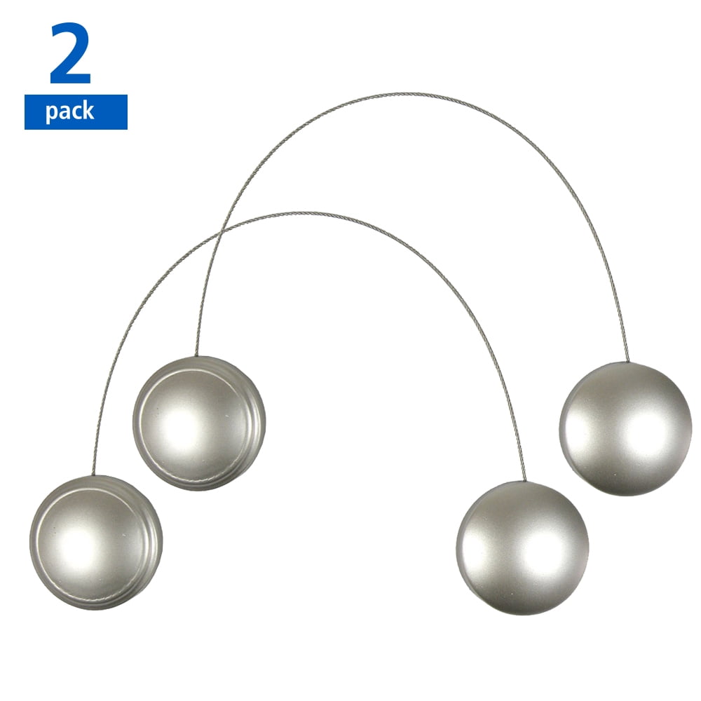 (2 pack) Mainstays Nickel 2 Magnetic Curtain Holdbacks