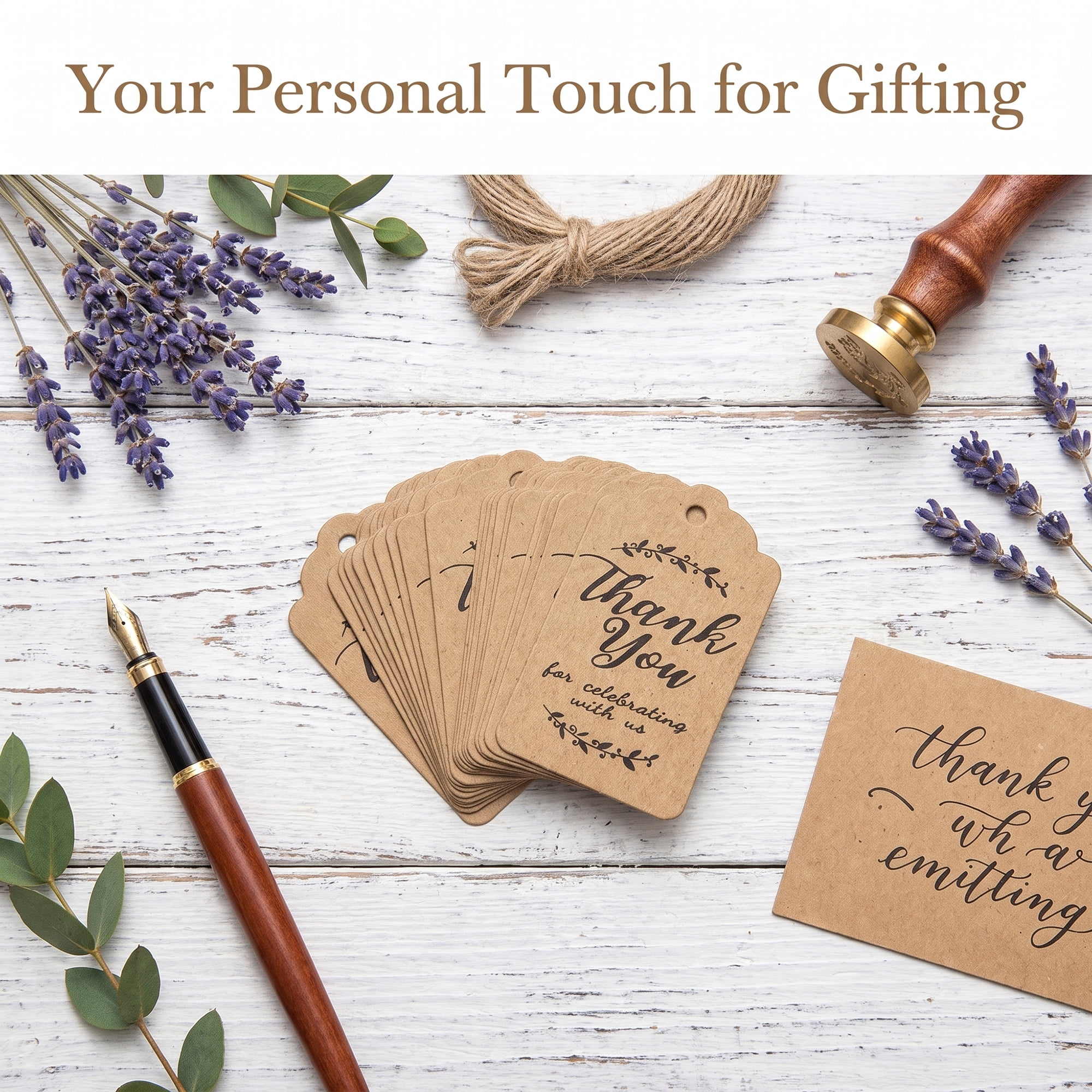 Unique Bargains Gift Tags with Natural Twine for Gifting and Events 1.2" x 2" Brown
