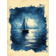 thumbnail image 1 of Qisvanset Framed Canvas Wall Art, 12x16 Inch Blue Coastal Psalm Dorm Bible Verse Wall Print, 1 of 5