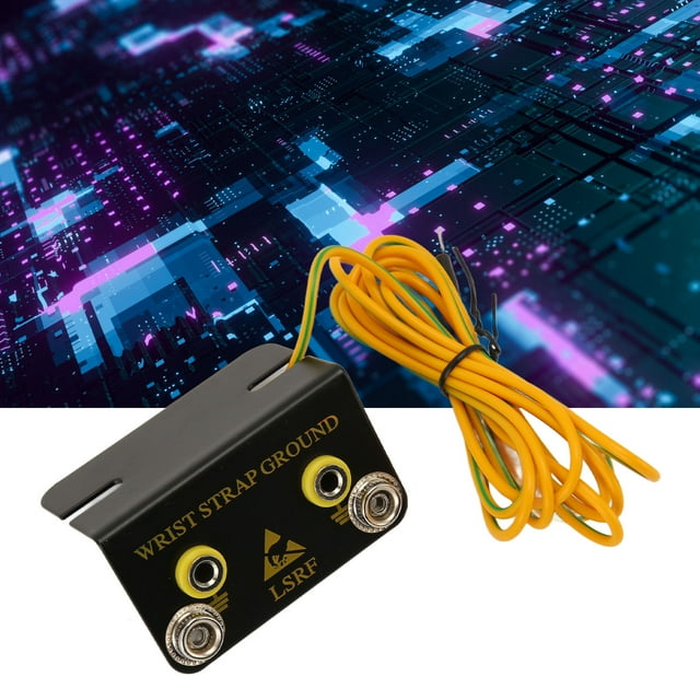 Wrist Strap Grounding Socket, 2 Hole ESD Wrist Strap Grounding Plug Professional With 1.6m Cable For Workstation