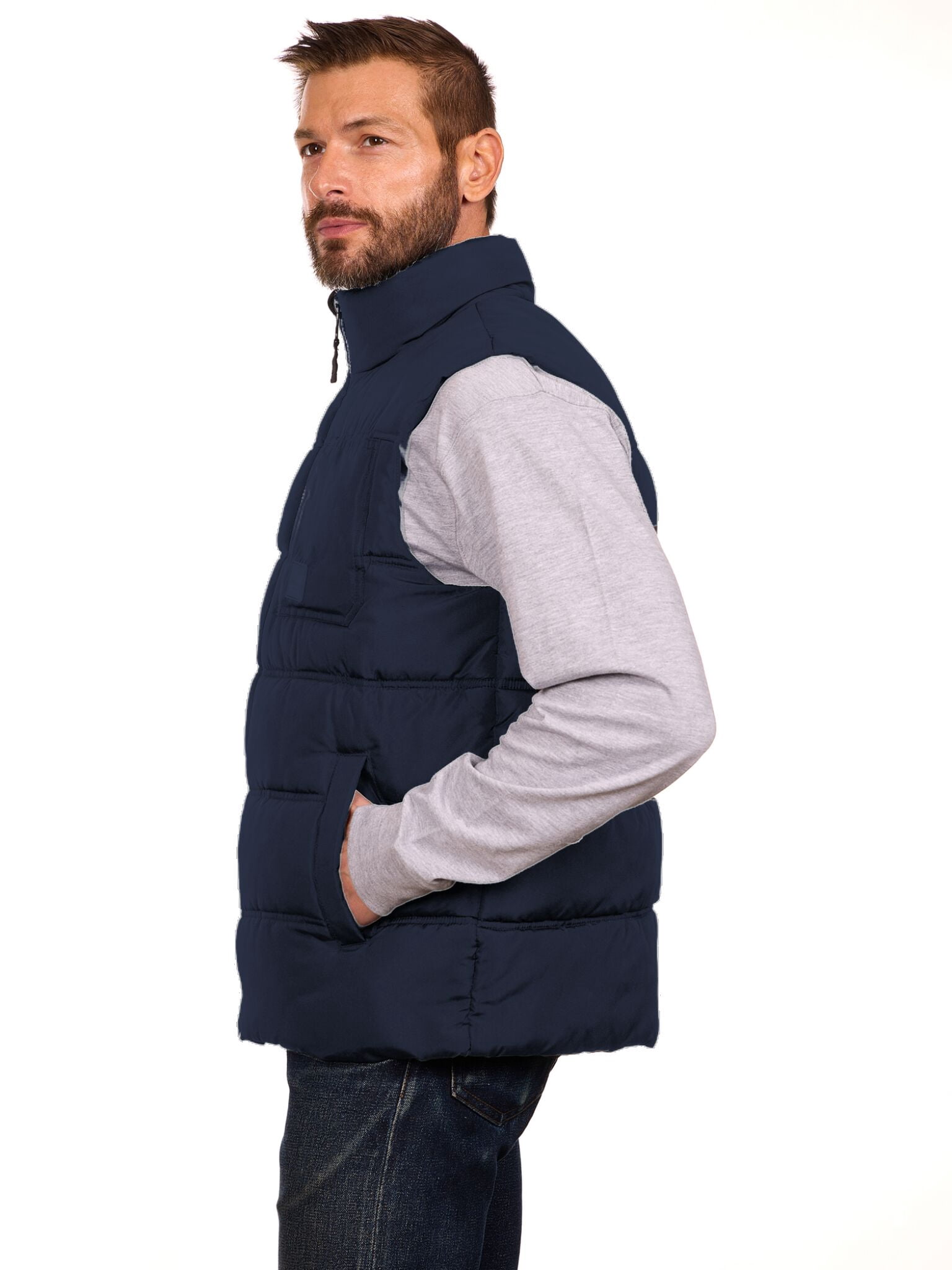 Bass Creek Outfitters Men's Double Needle Quilted Puffer Vest, Sizes M-XXL