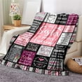 thumbnail image 5 of Letter Pattern Throw Blanket Soft Cozy Warm for Home Travel and Camping Comfort, 5 of 8