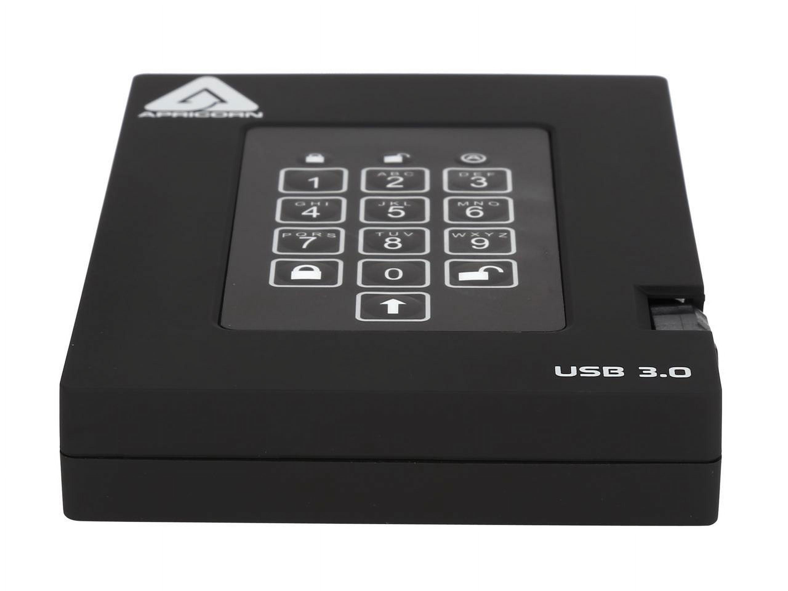 Apricorn Aegis Padlock A25-3PL256-1000F 1 TB External Hard Drive - USB 3.0 - 5400rpm - 8 MB Buffer - Portable