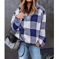 thumbnail image 2 of BTFBM Womens Sweatshirt Sherpa Quarter Zip Pullover Fall Winter Long Sleeve Fleece Sweaters Hoodies Sweatshirts Clothes, 2 of 4