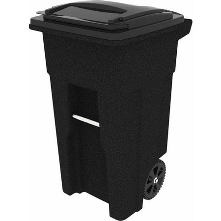 Toter 32 Gallon 2-Wheel Trash Can Cart, Blackstone
