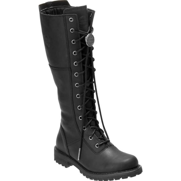 Women's Harley-Davidson Walfield Tall Motorcycle Boot Black Full Grain ...