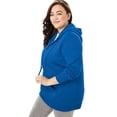 thumbnail image 3 of Woman Within Plus Size Better Fleece Zip-Front Hoodie Long Oversized Sweatshirt, 3 of 6