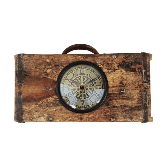 De Kulture Works Recycled Iron Vintage Table Clock Timepieces, 30.5 CMS Length