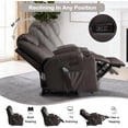 thumbnail image 6 of Power Recliner Chair with Massage and Heat, Electric Recliners with LED Lights, Cup Holders, Side Pocket, USB Port, Home Theater Seating for Living Room, Brown, 6 of 8