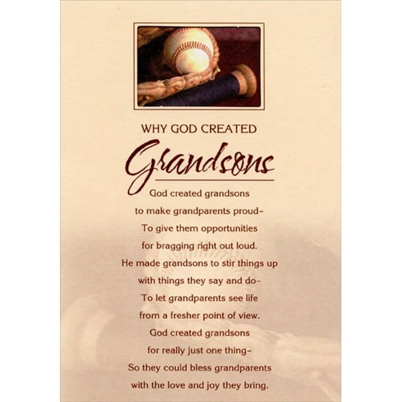 Why God Created Grandsons Religious Grandson Birthday Card