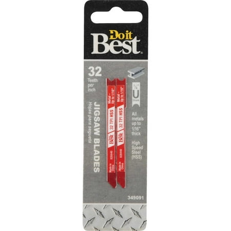 

2 PK-Do it Best U-Shank 3 In. x 32 TPI High Speed Steel Jig Saw Blade Metal up to 3/16 In. (2-Pack)