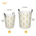 thumbnail image 5 of Kll White And Gold Geometry Waterproof Foldable Laundry Hamper Bucket With Handles For Storage Bin,Kids Room,Home Organizer (Small), 5 of 8