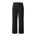 thumbnail image 5 of LIIPEE Womens Pants Casual Solid Color Ankle Straight-Leg Pull-On Khakis Female Mid Elastic Waist Regular Soft Daily Breathable Comfortable Pants With Pockets,L, 5 of 5