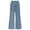 Blue, variant on LADIGASU Women's Solid ColorButton Zipper Button Wide Leg Jeans And Pants