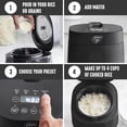 thumbnail image 5 of Digital Rice Cooker, 2-Cups Uncooked/4-Cups Cooked, Removable Nonstick Ceramic PFAS- Pot, One-Touch Presets, Oats, Quinoa, Brown Rice, Auto  Warm, Fuzzy Logic Tech, 1.5QT, Black, 5 of 9