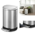 thumbnail image 2 of Innovaze 3.2 Gallon / 12 Liter Stainless Steel Step Semi-round Trash Can for Bathroom and Office, 2 of 7