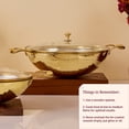 thumbnail image 4 of P-TAL Brass Kadhai  1.5 Qt with Insulated Heat-Resistant Handle and Glass Lid | 100% Pure Brass Tin Coated Kadai for Cooking | Non-Stick and Chemical-Free (Glass Lid 1.5 Litre), 4 of 7