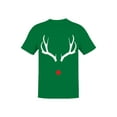 thumbnail image 2 of Xmas Red Nosed Deer Design Men Black T-Shirt, 2 of 3