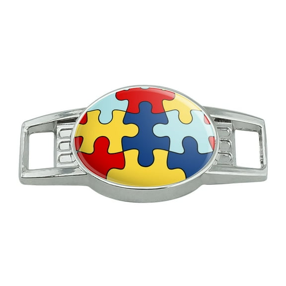 Autism Awareness Diversity Puzzle Pieces Shoe Shoelace Shoe Lace Tag Runner Gym Charm Decoration