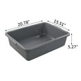 thumbnail image 5 of 4-Pack 24 L Large Plastic Bus Box,  Bus Tubs, Gray, 5 of 14