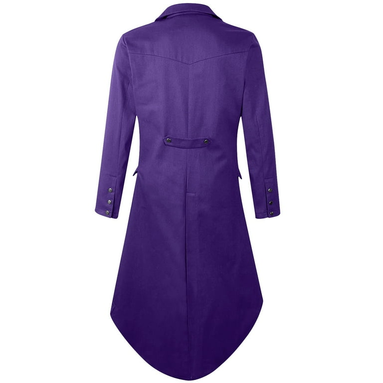 Maoxin Men's Coats Mens Gothic Solid Color Top Steampunk Medieval